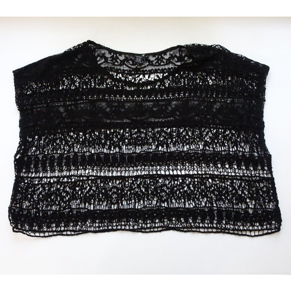 TORRID Women's Lace Crochet Top Pullover Blouse Topper Swim Cover-Up Black 4X 4 - Picture 6 of 12